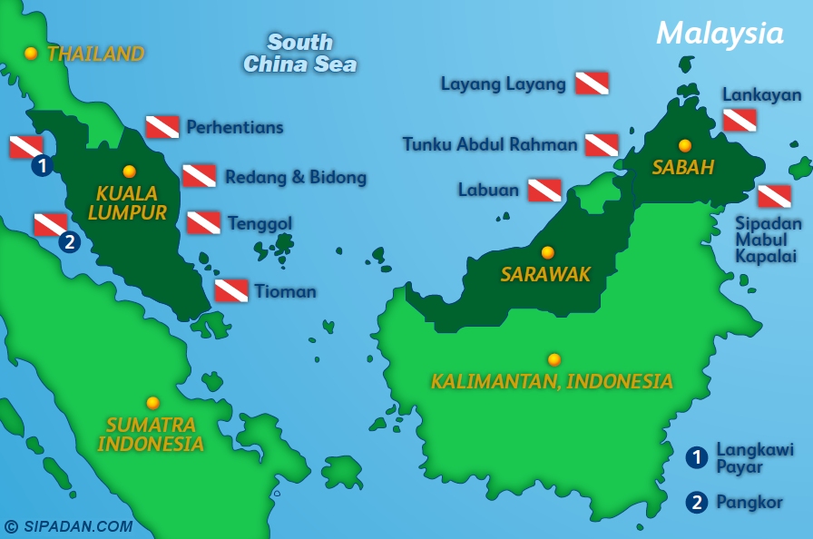 Malaysia Dive Site Map