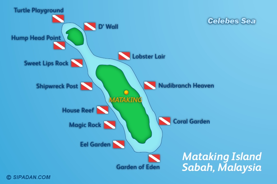 Mataking Dive Site Map