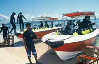 Dive Boats at Mabul Island
