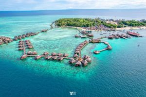 Sipadan Water Village aerial view 