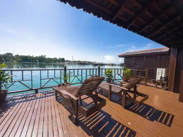 Balcony View of Sipadan Water Village Sipadan Water Village Grand Deluxe Balcony